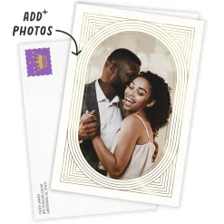 Art Deco Gold Oval Frame Custom Card