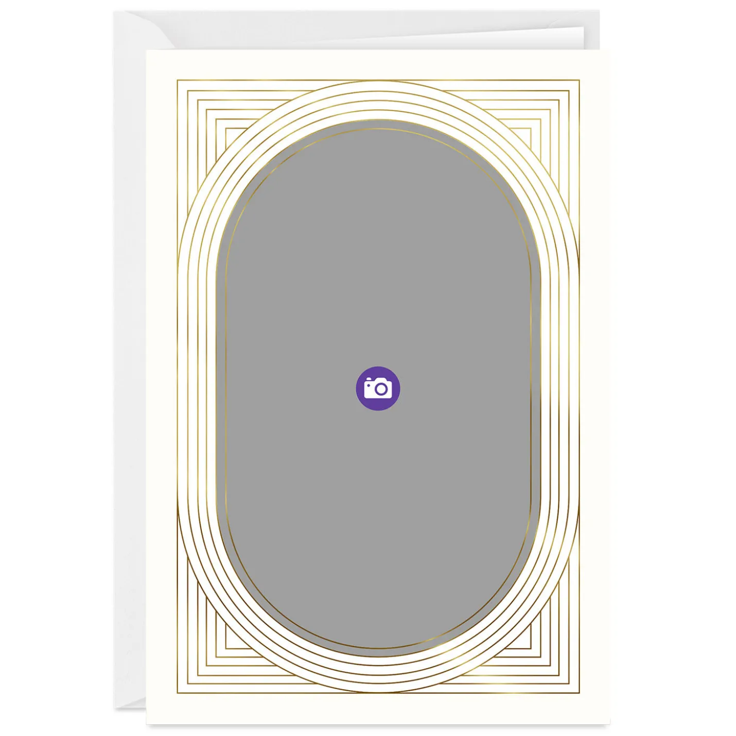 Art Deco Gold Oval Frame Custom Card