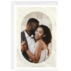 Art Deco Gold Oval Frame Custom Card