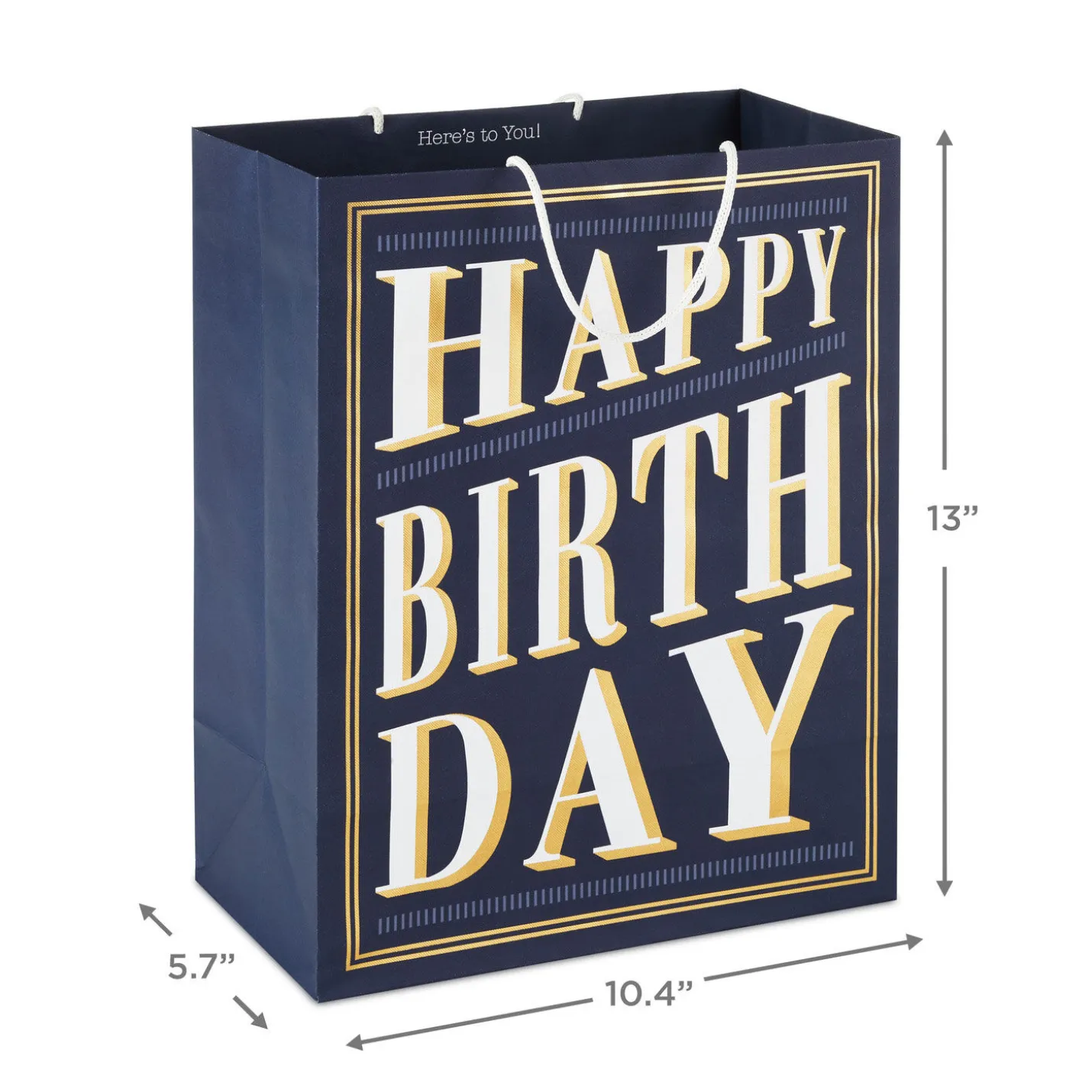 13" Art Deco Lettering Large Birthday Gift Bag