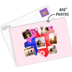Artistic Hearts Photo Collage Custom Love Card