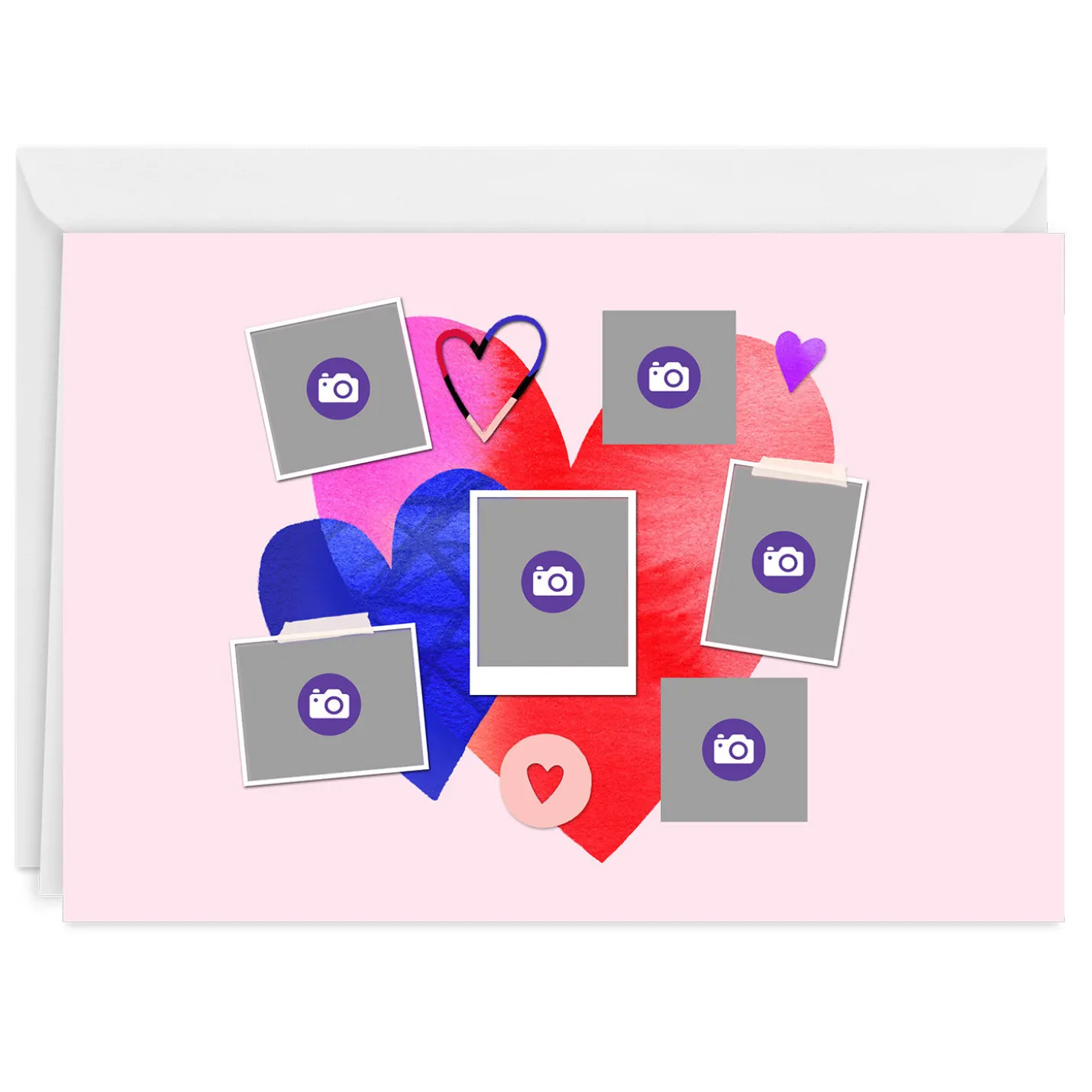 Artistic Hearts Photo Collage Custom Love Card