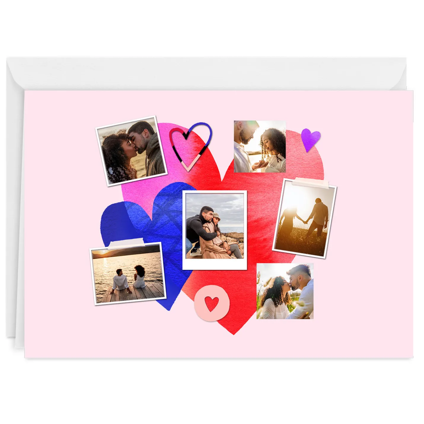 Artistic Hearts Photo Collage Custom Love Card