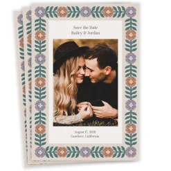 Arts and Crafts Floral Flat Wedding Save the Date