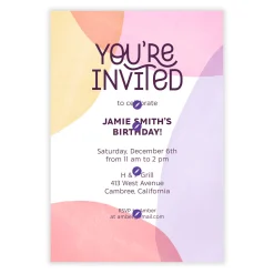 Artsy Color Collage Flat Birthday Invitation