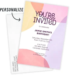 Artsy Color Collage Flat Birthday Invitation