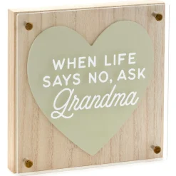 Ask Grandma Layered Square Quote Sign, 8x8