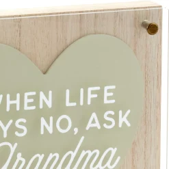Ask Grandma Layered Square Quote Sign, 8x8