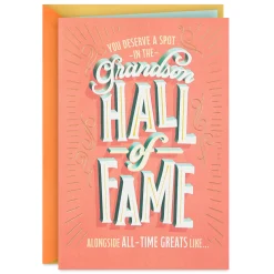 A Spot in the Grandson Hall of Fame Birthday Card for Grandson