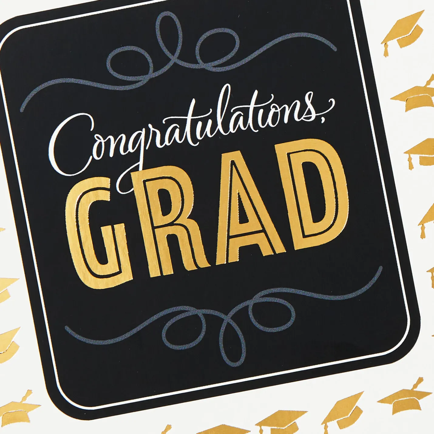 Assorted Black, White and Gold Graduation Cards, Pack of 12