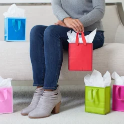 6.5" Assorted Bright Colors 5-Pack Gift Bags