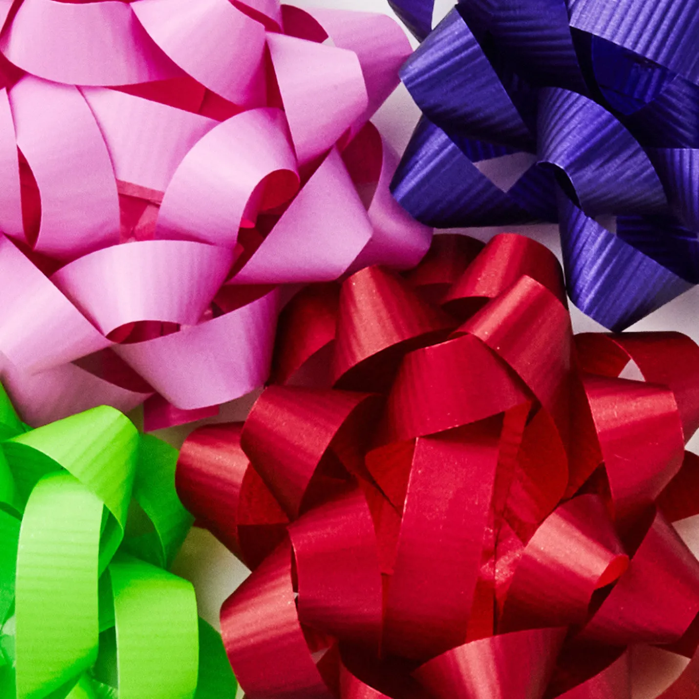 3.5" Assorted Bright Colors 10-Pack Gift Bows