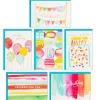 Assorted Bright Watercolor Boxed Birthday Note Cards, Pack of 36