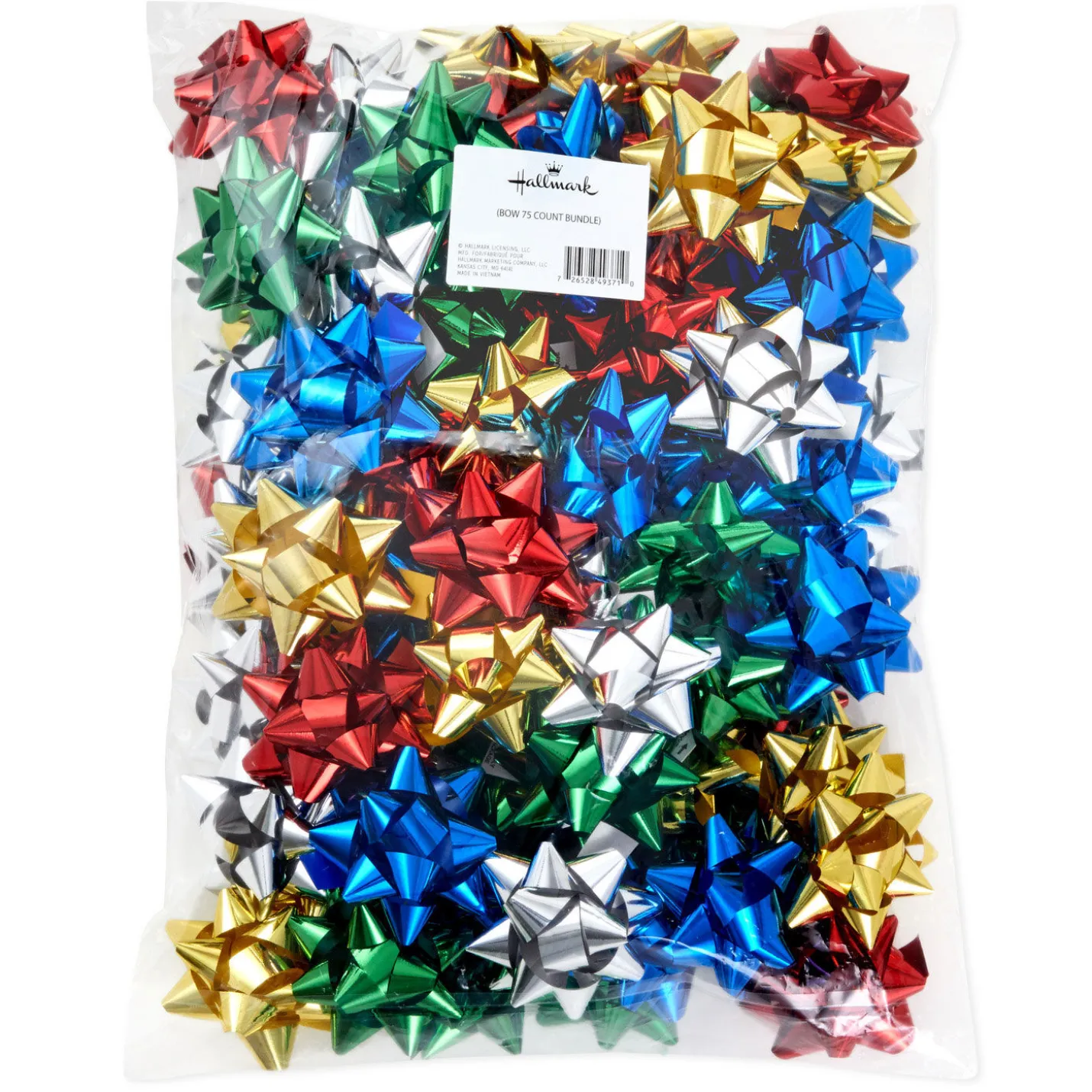 Assorted Metallic Gift Bows, 75-Pack