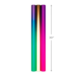 Assorted Ombré Foil 3-Pack Wrapping Paper, 60 sq. ft total