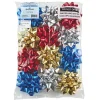 Assorted 12-Pack Red, Blue, Gold and Silver Gift Bows