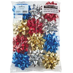 Assorted 12-Pack Red, Blue, Gold and Silver Gift Bows