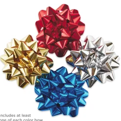 Assorted 12-Pack Red, Blue, Gold and Silver Gift Bows