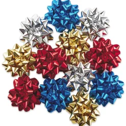 Assorted 12-Pack Red, Blue, Gold and Silver Gift Bows