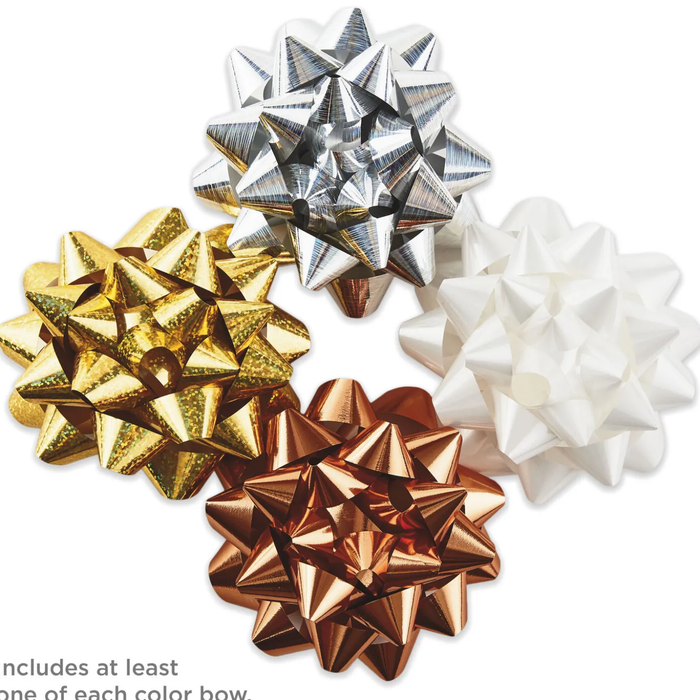Assorted 12-Pack White, Gold, Silver and Bronze Gift Bows