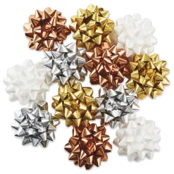 Assorted 12-Pack White, Gold, Silver and Bronze Gift Bows