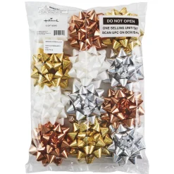 Assorted 12-Pack White, Gold, Silver and Bronze Gift Bows