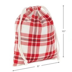 10" Assorted Plaid 3-Pack Fabric Gift Bags