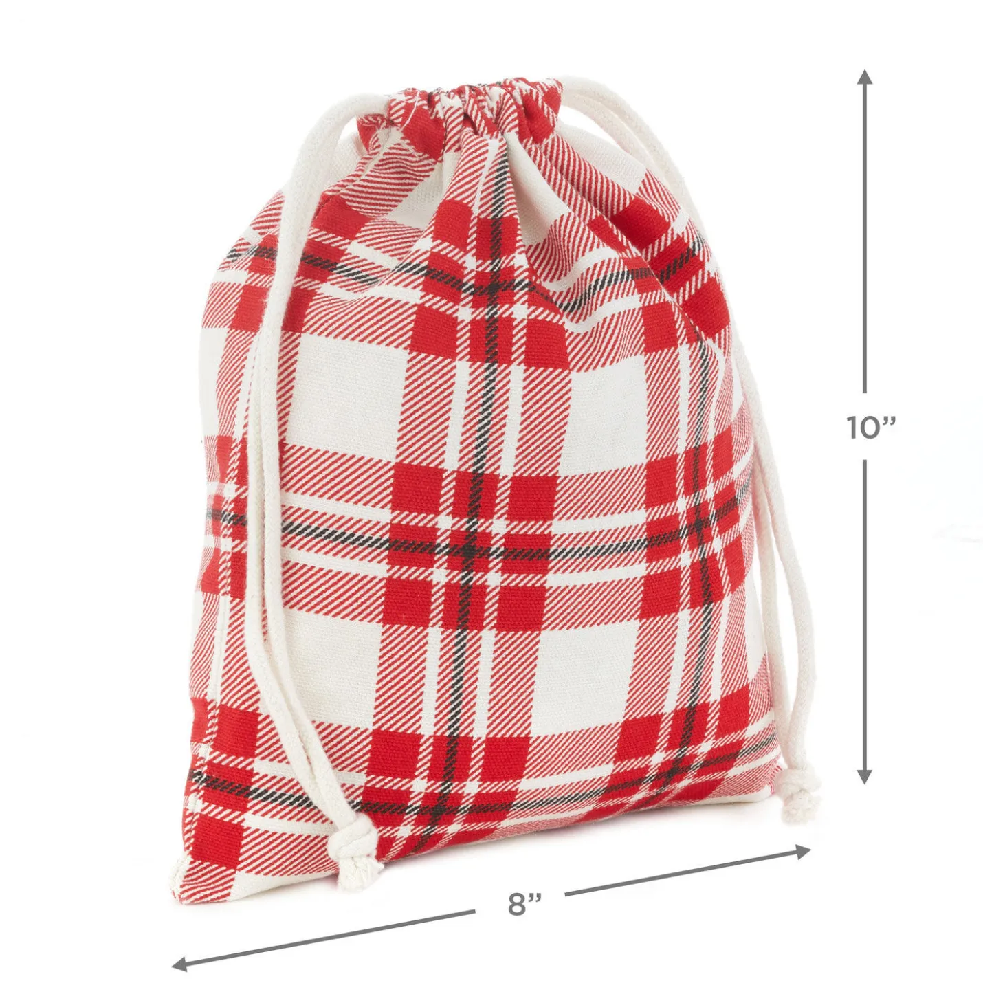 10" Assorted Plaid 3-Pack Fabric Gift Bags