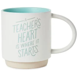 A Teacher's Heart Mug, 16 oz.