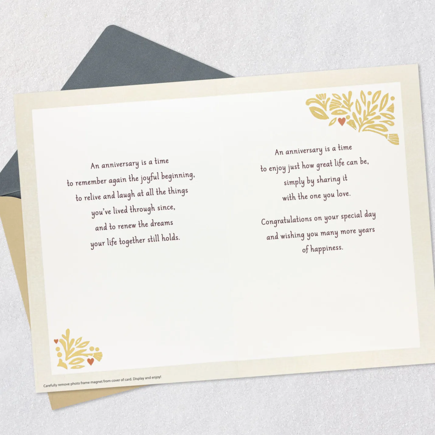 A Time to Remember Anniversary Card with Photo Frame Magnet