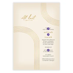 At Last Gold Arch Flat Wedding Invitation