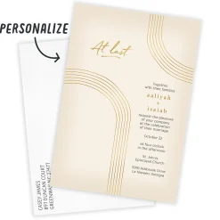 At Last Gold Arch Flat Wedding Invitation