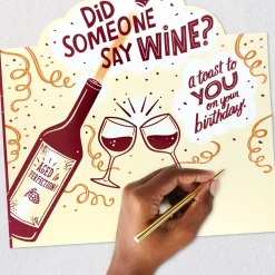 A Toast to You Wine Bottle Birthday Card