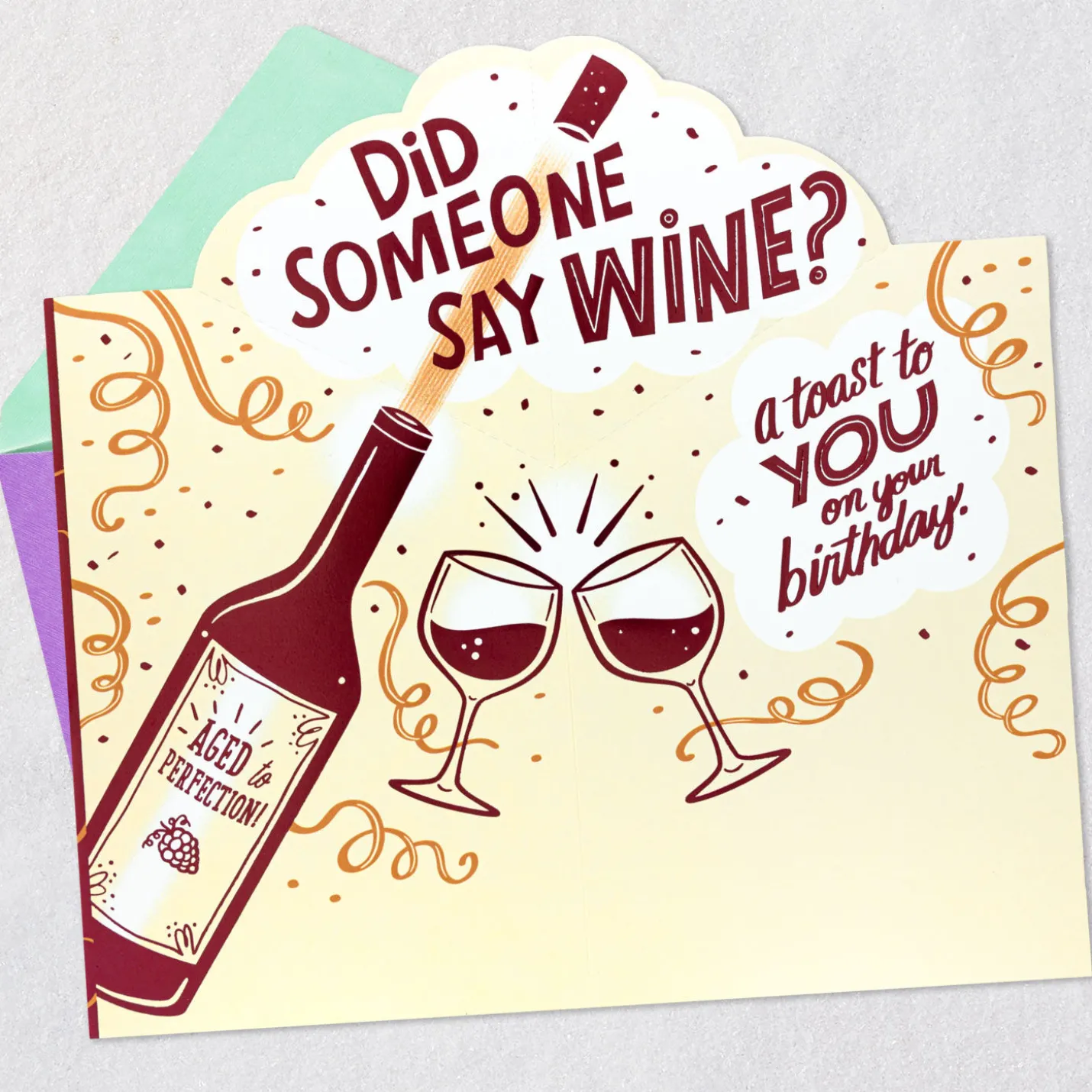 A Toast to You Wine Bottle Birthday Card