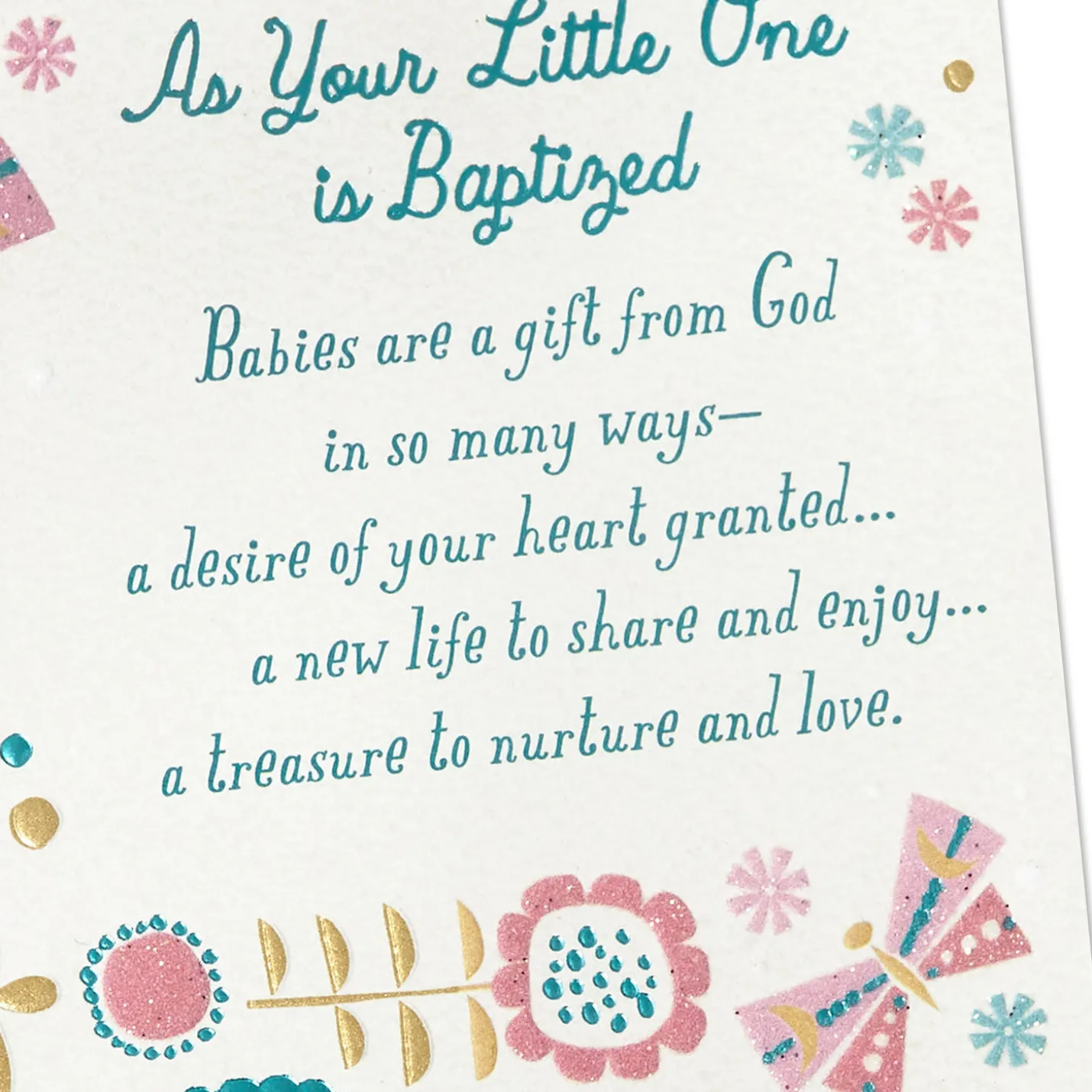 A Treasure to Nurture and Love Baptism Card for Girl