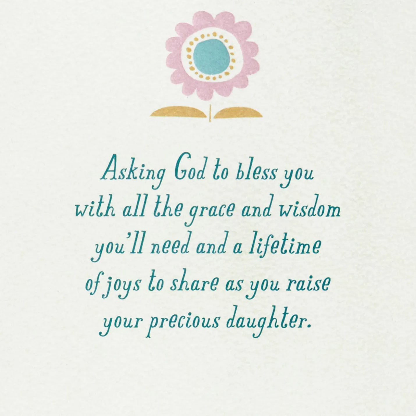 A Treasure to Nurture and Love Baptism Card for Girl