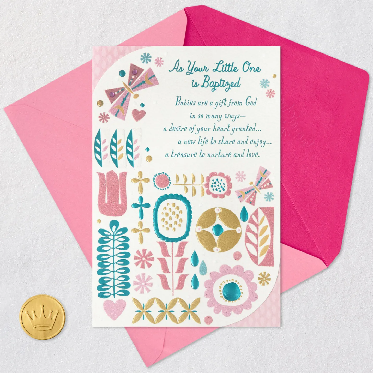 A Treasure to Nurture and Love Baptism Card for Girl