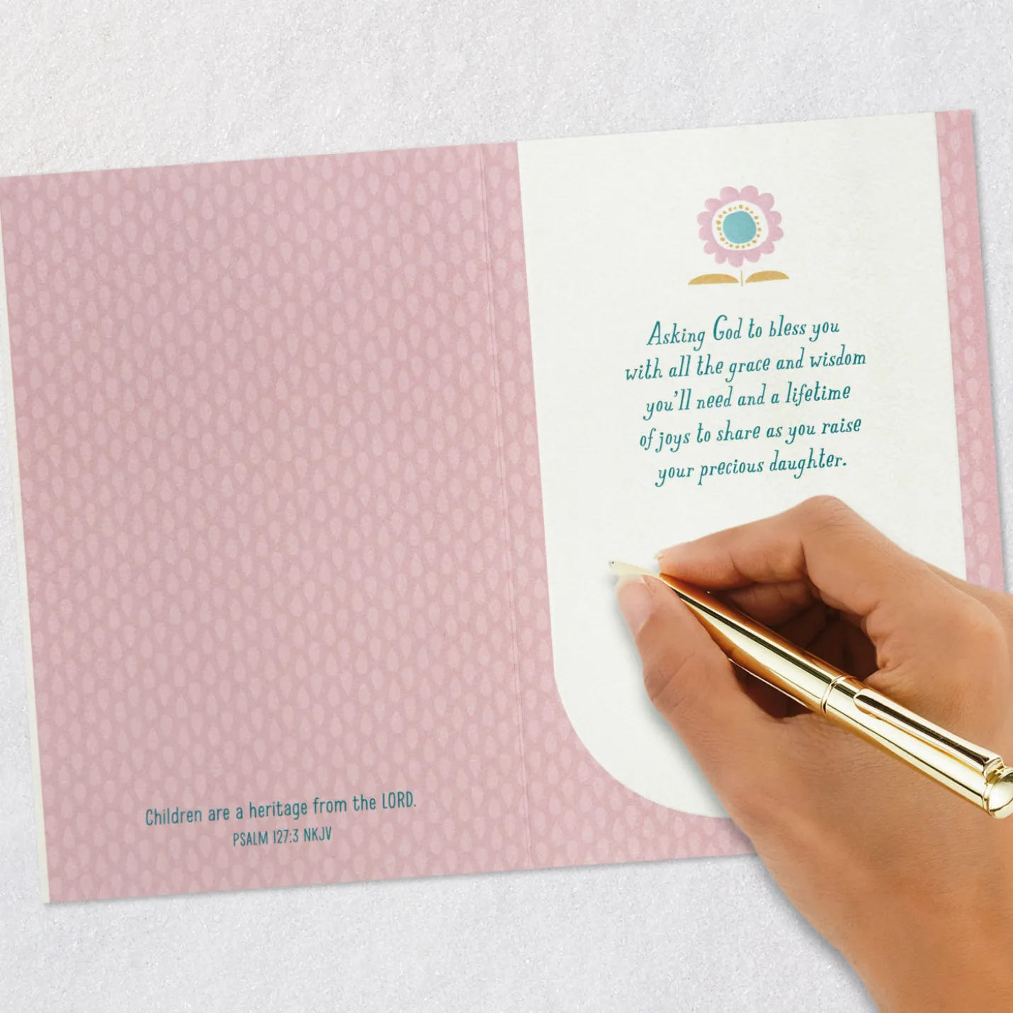 A Treasure to Nurture and Love Baptism Card for Girl