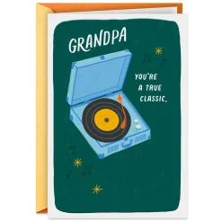 A True Classic, Record Player Birthday Card for Grandpa
