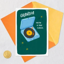 A True Classic, Record Player Birthday Card for Grandpa