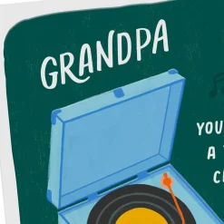 A True Classic, Record Player Birthday Card for Grandpa