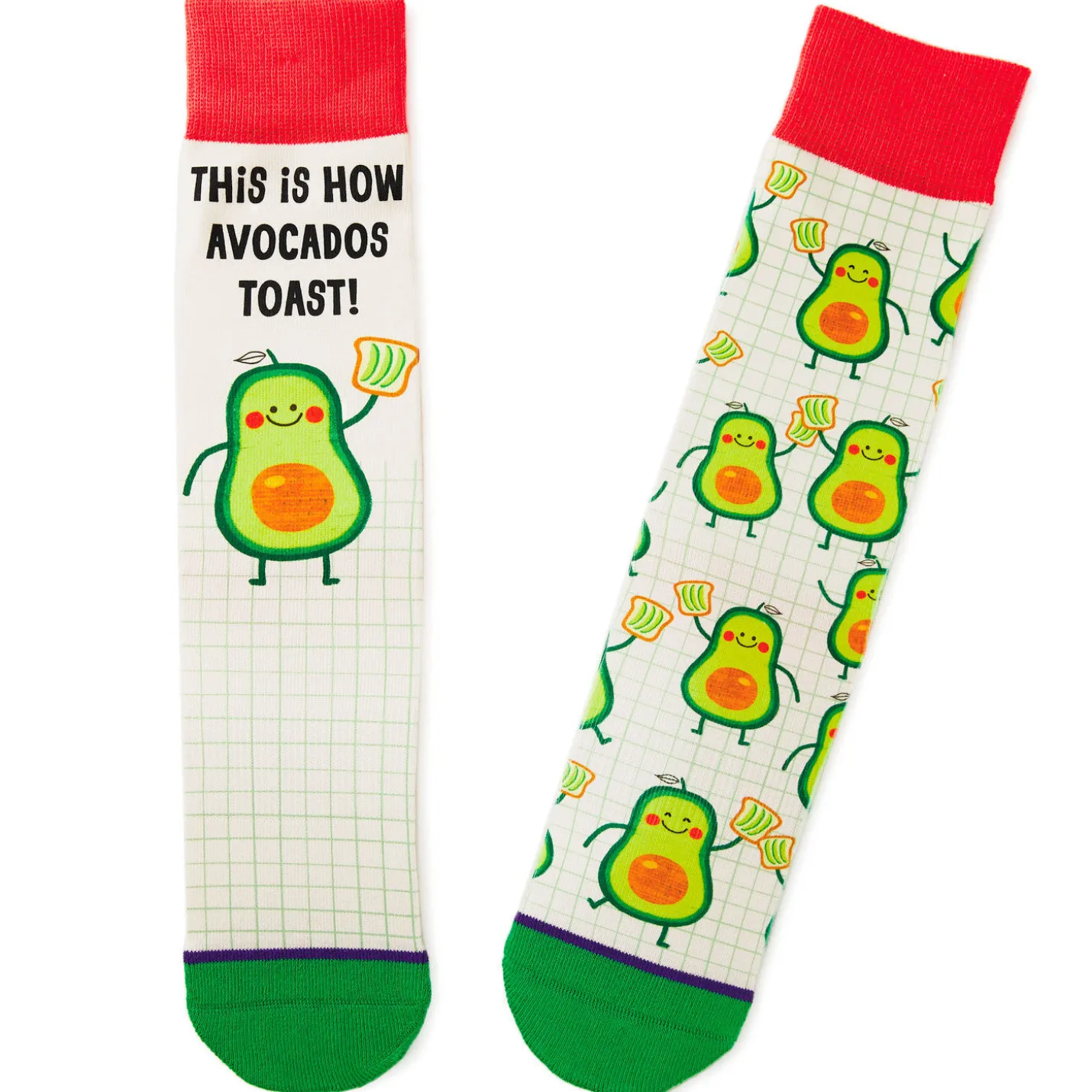Avocado Toast Funny Crew Socks