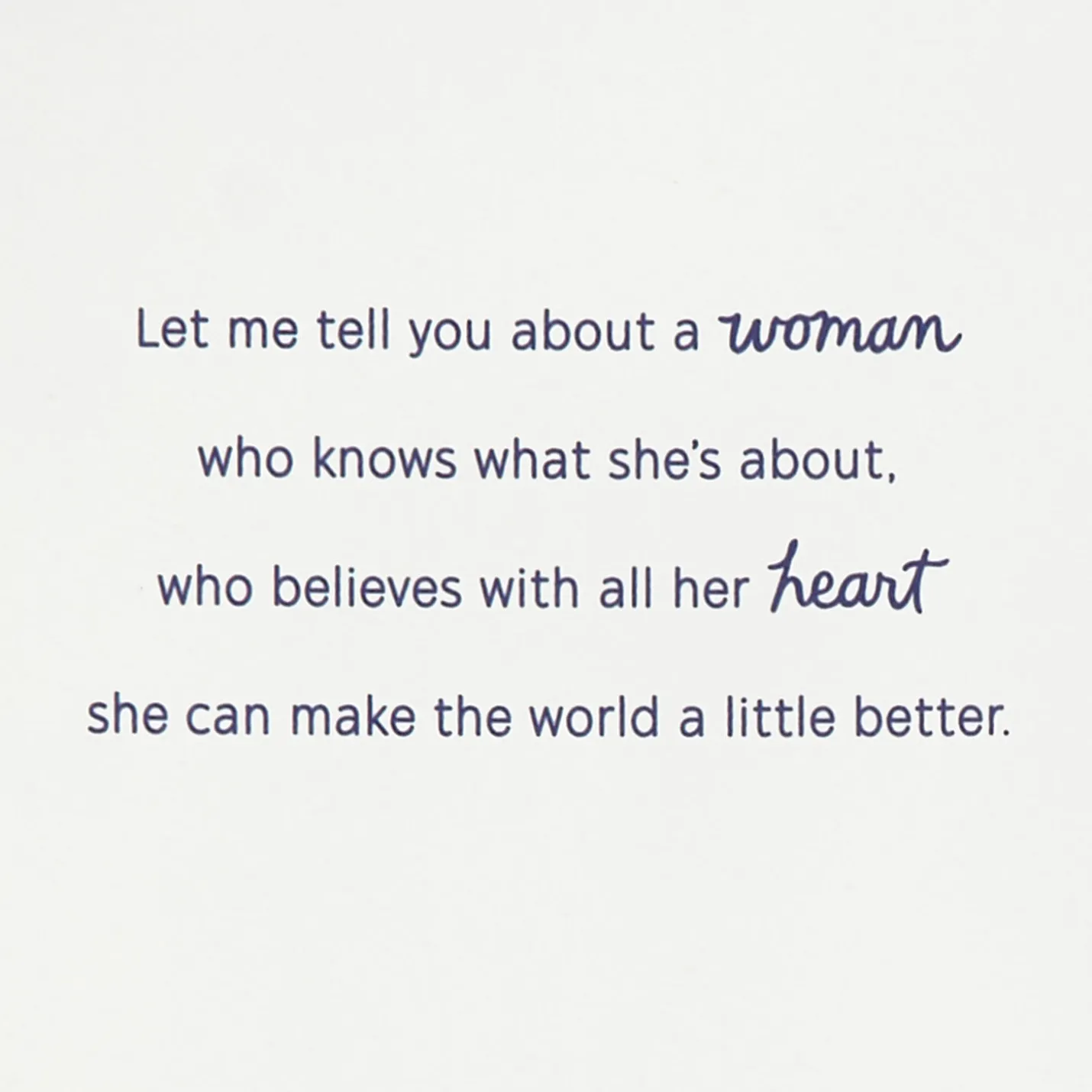 A Woman Who Makes the World Better Birthday Card for Daughter
