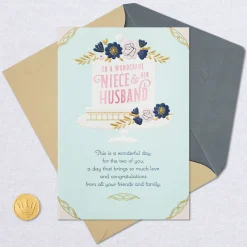 A Wonderful Day Wedding Card for Niece and Her Husband