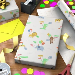 Baby Animals With Balloons Wrapping Paper Roll, 17.5 sq. ft.