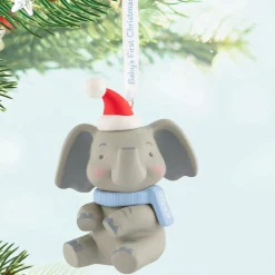 Baby Boy's First Christmas Elephant 2025 Ornament