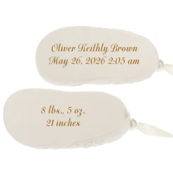 Baby’s First Christmas Booties Porcelain Personalized Ornament, Custom Text