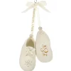 Baby’s First Christmas Monogram Booties Porcelain Personalized Ornament, Custom Text
