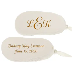 Baby’s First Christmas Monogram Booties Porcelain Personalized Ornament, Custom Text