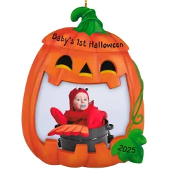 Baby's First Halloween 2025 Personalized Ornament, Custom Photo